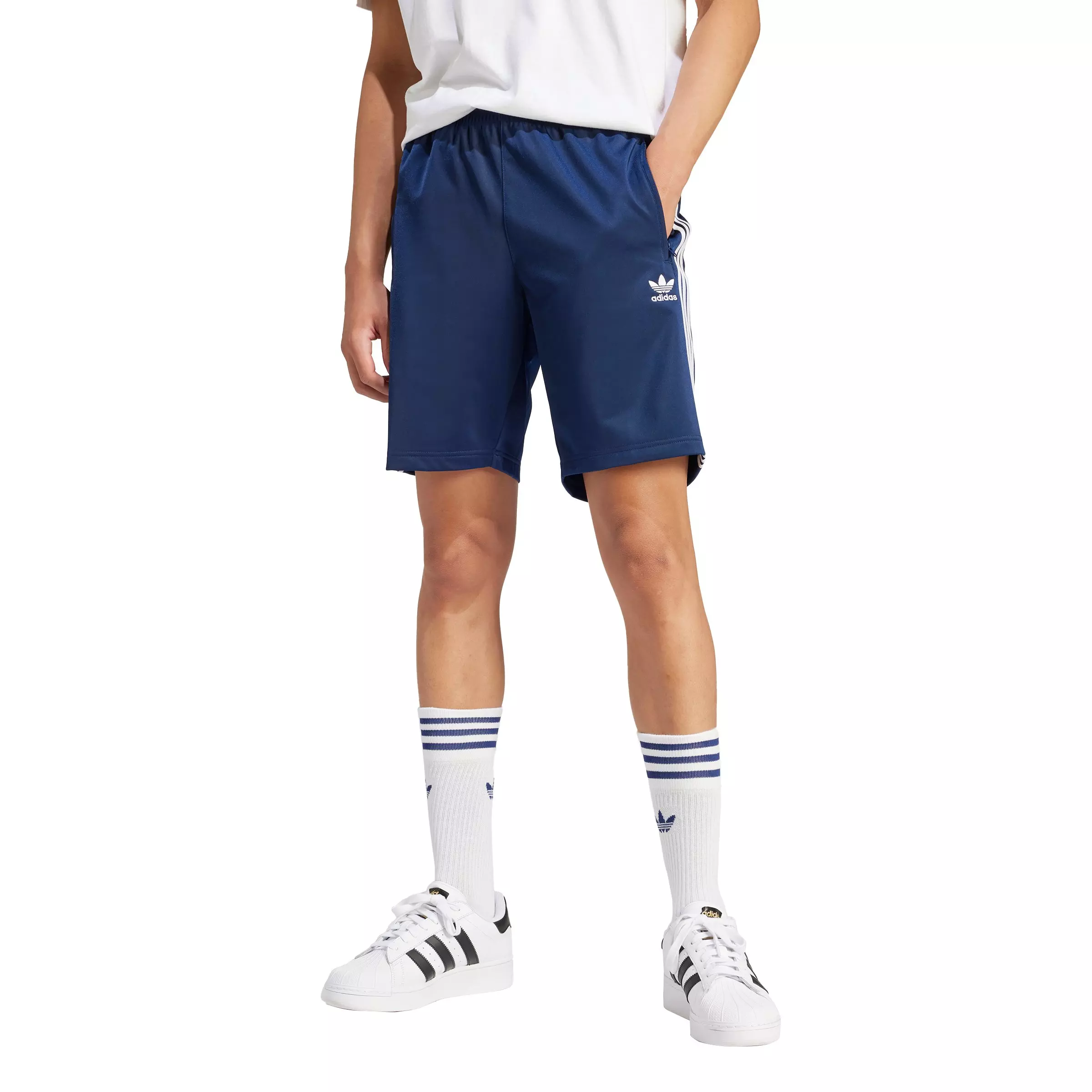 25SS新作人気【ADIDAS】FIREBIRD SHORTS ブルー adidas Adicolor Firebird Shorts Lucid Blue Black メンズ